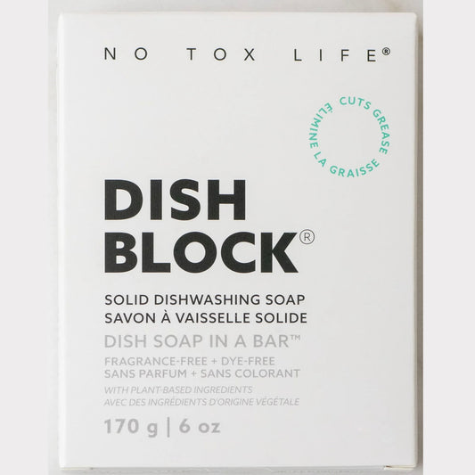 DISH BLOCK® solid dish soap - 6 oz (170g) bar - No Tox Life®